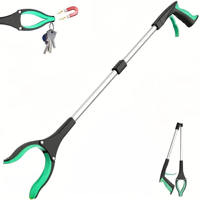 Heavy-Duty Steel Folding Trash Picker – 32" with Magnet &amp; Anti-Slip Handle