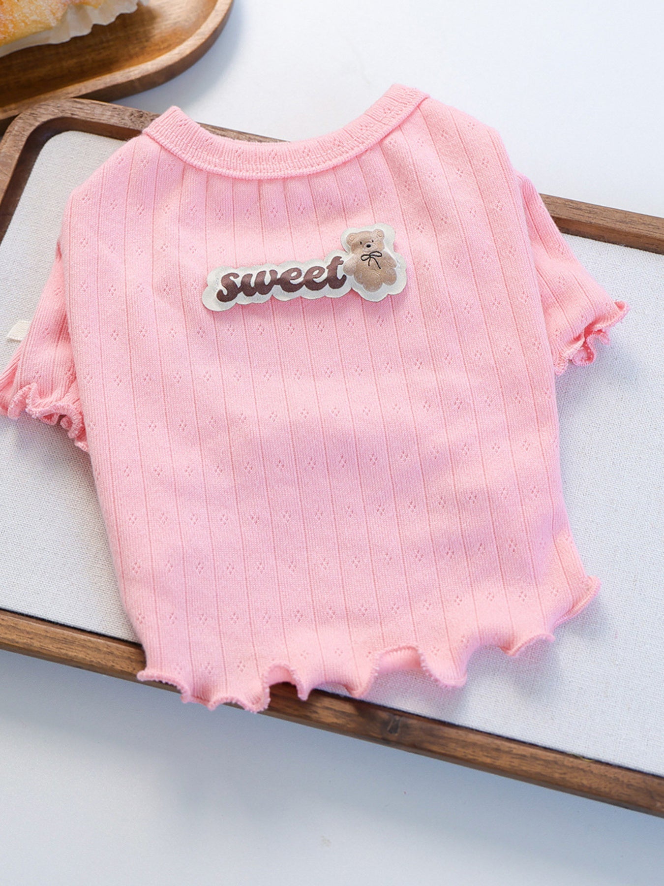 Sweet Bear Patch Ribbed Pet Top - Loving It Shop