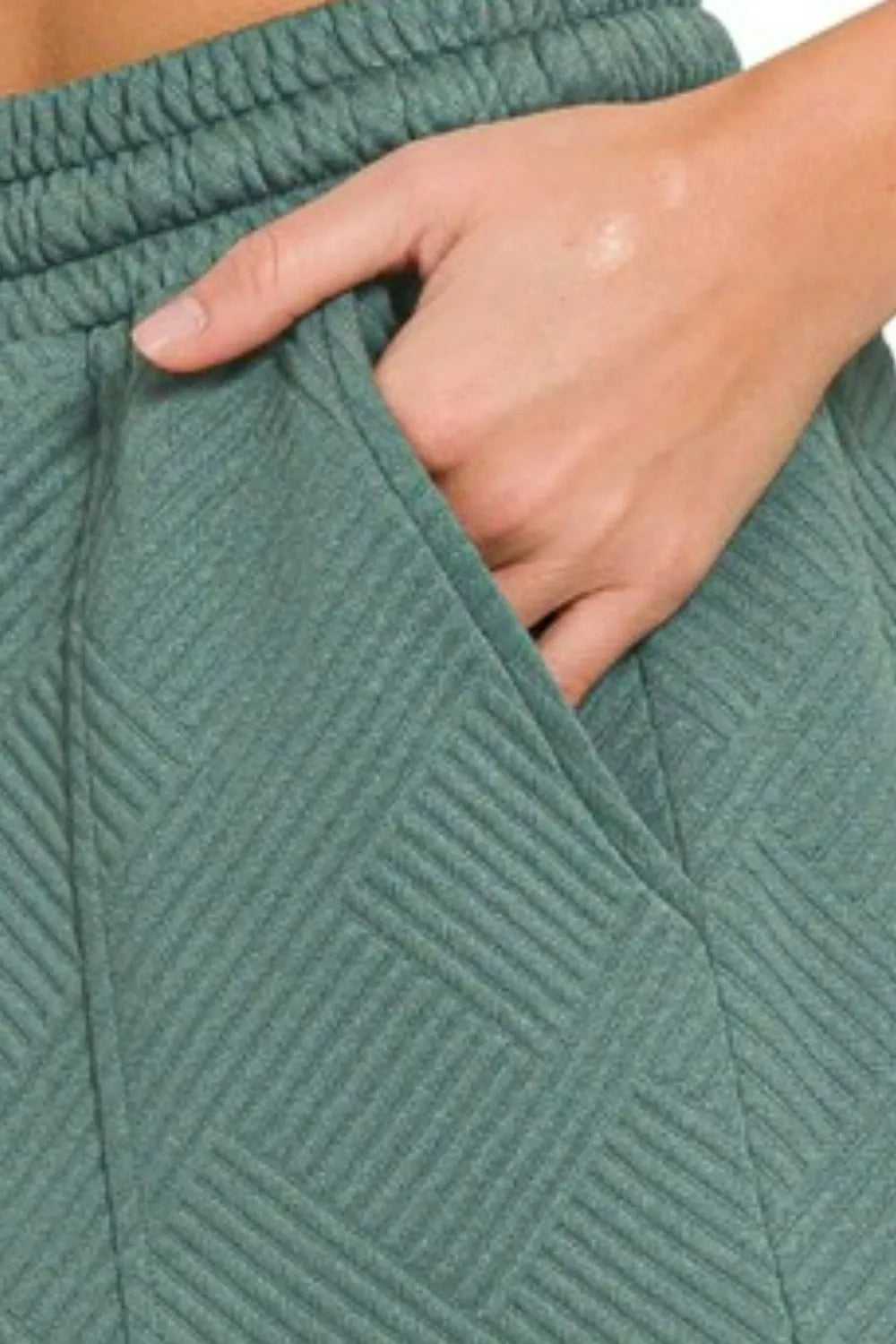 Textured Knit Jacquard Drawstring Shorts