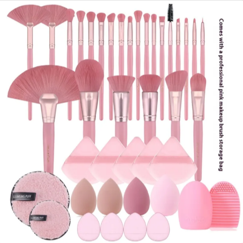 Makeup Brush &amp; Puff Travel Set