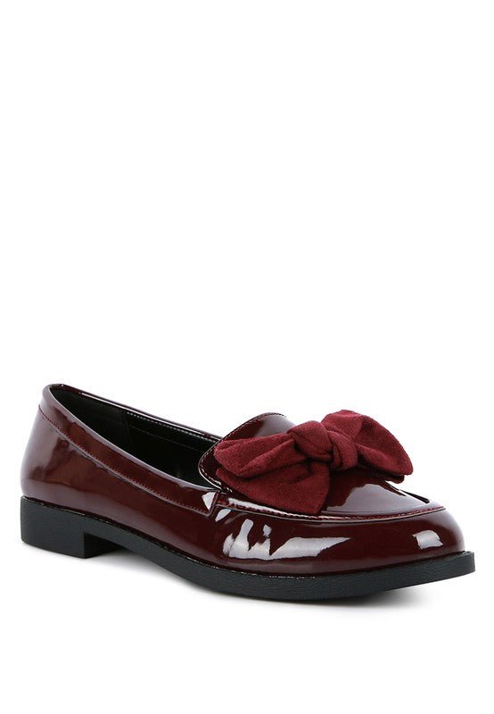 BOWBERRY BOW - TIE PATENT LOAFERS - Loving It Shop