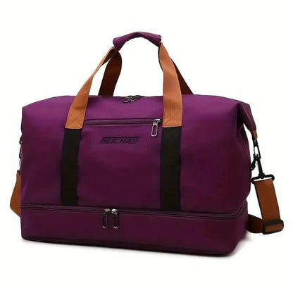 Nylon Duffel Bag for Travel – Large Capacity, Foldable, Shoe Compartment – Men &amp; Women