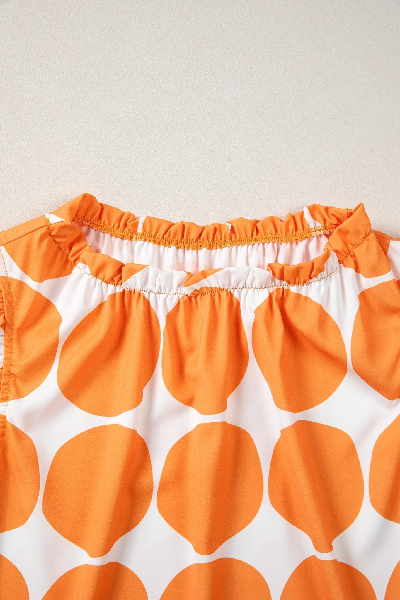Yellow Polka Dot Print Frilled Round Neck Shift Tank Top - Loving It Shop