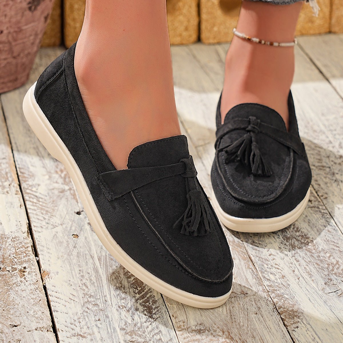 Tassel Round Toe Slip - Ons - Loving It Shop