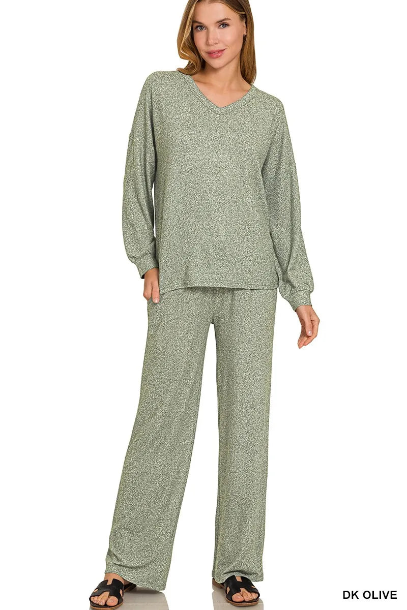 Soft Melange Long Sleeve Tee &amp; Pants Set