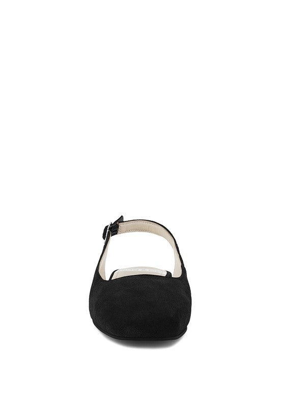 Sozani Genuine Suede Leather Slingback Flats