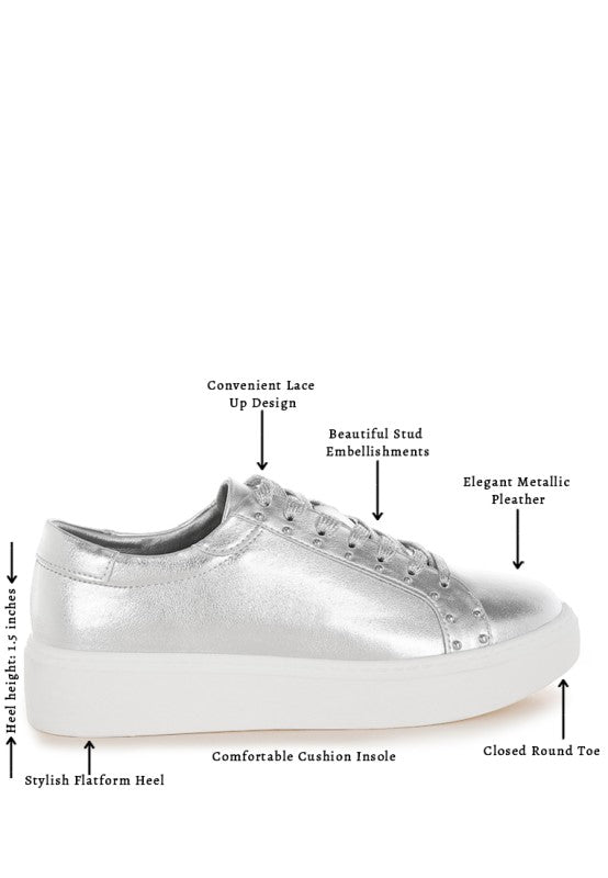 Cincinati Metallic Pleather Chunky Sneakers