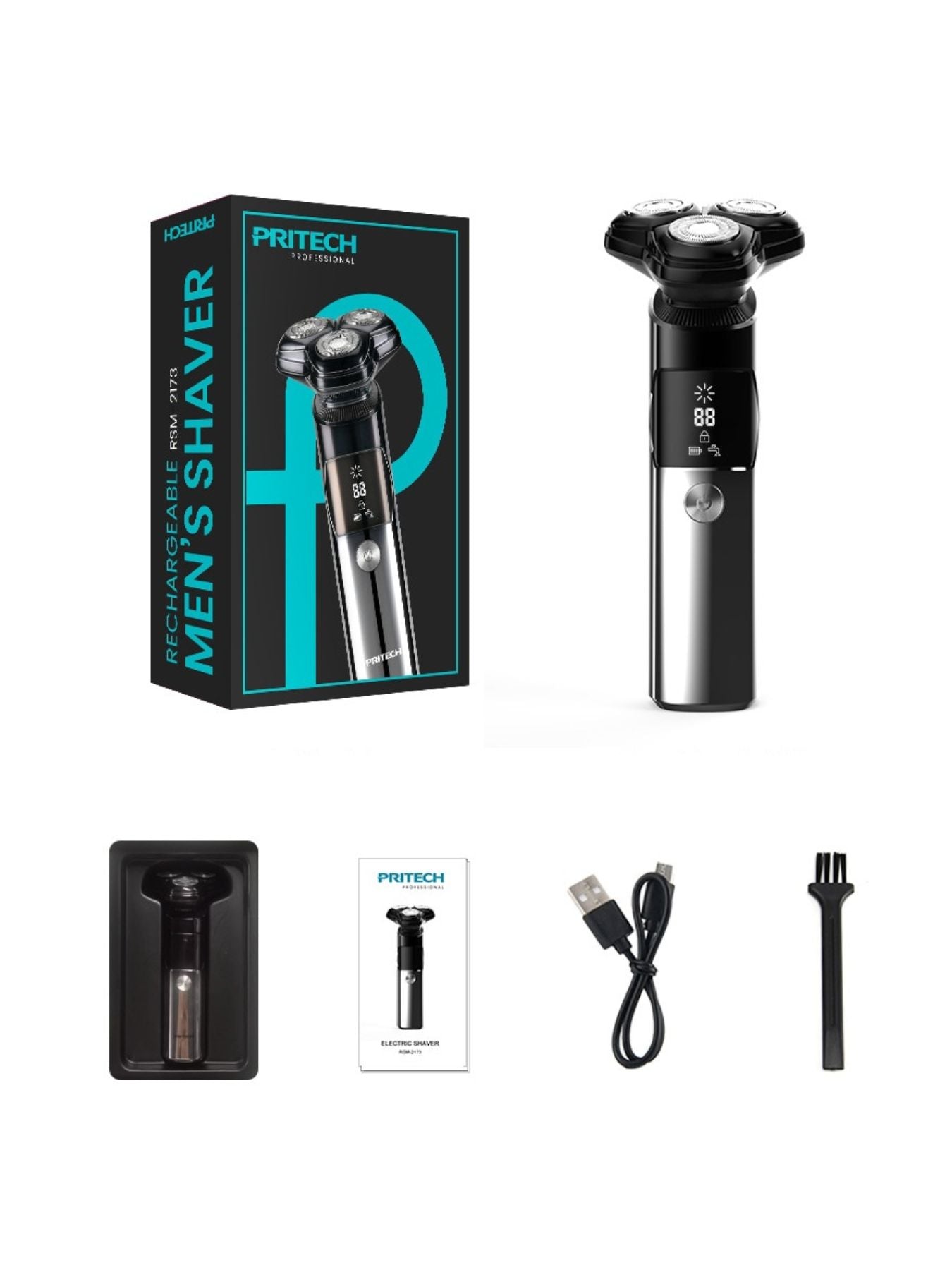 Rechargeable Electric Rotary Shaver with LED Display - Loving It Shop