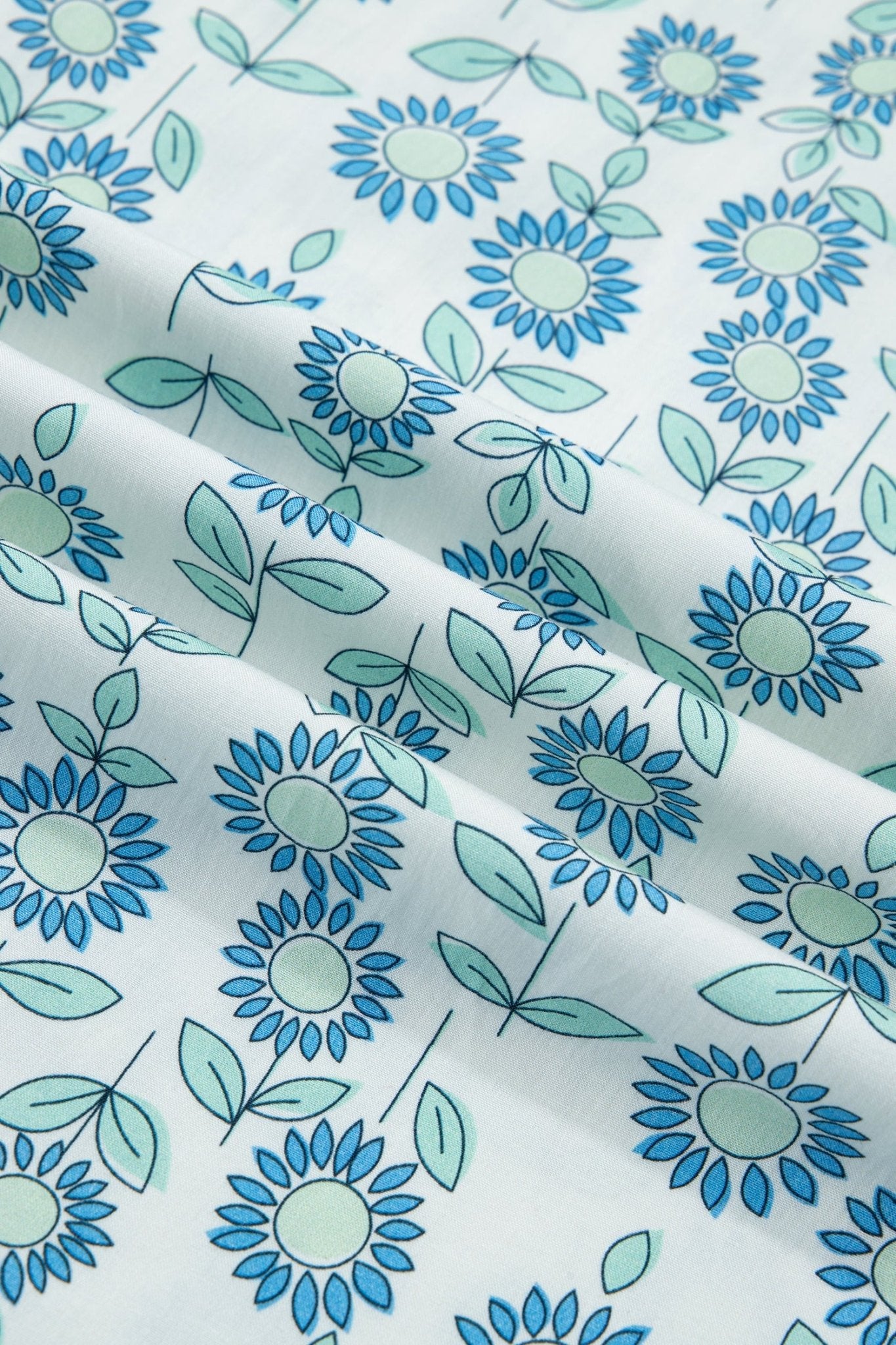 Sky Blue Floral Print Contrast Trim Flutter Sleeve Mini Dress - Loving It Shop