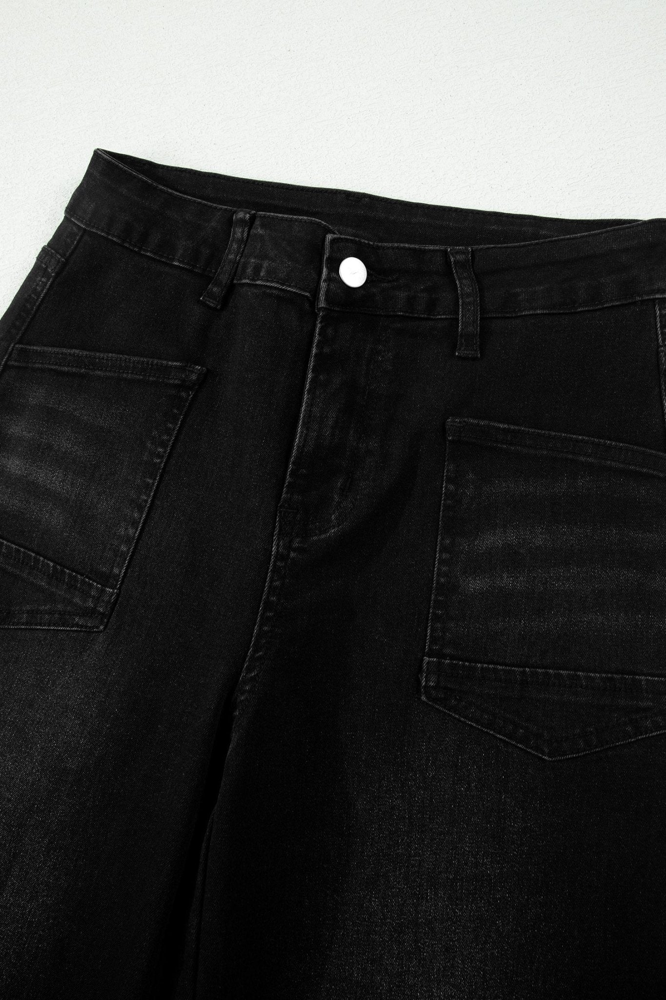 Black Frayed Cropped Straight Jeans - Loving It Shop