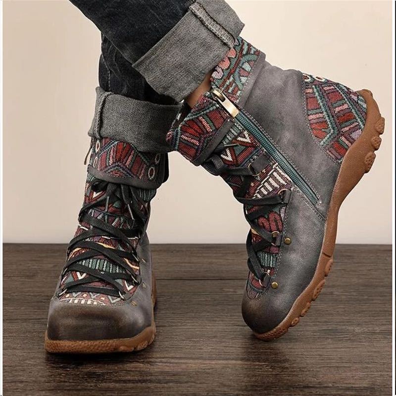Ethnic Style Large Size Short Boots Women&