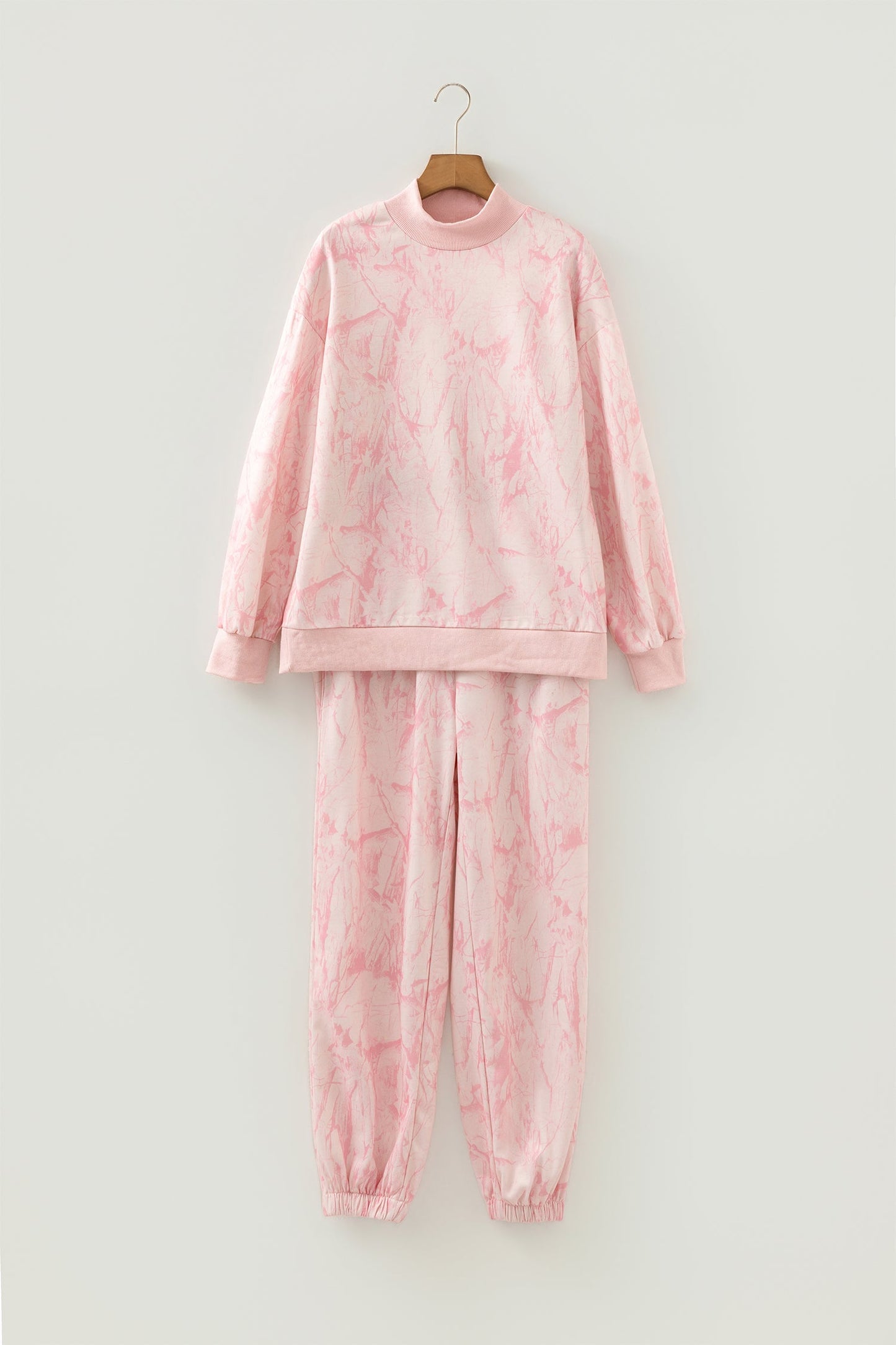 Pink Camo Print Jogger Pants Set