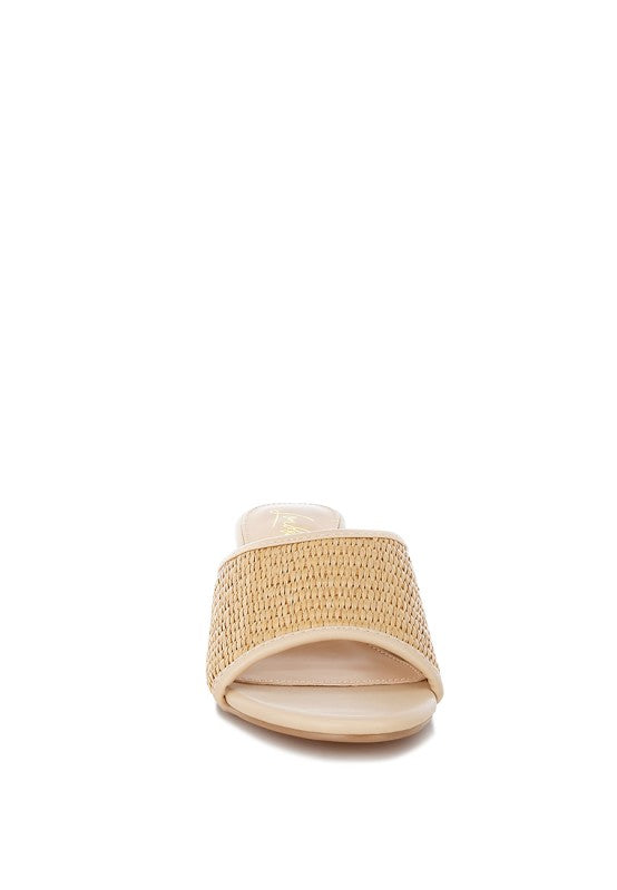 Osminda Raffia Clear Heel Wedge Sandals