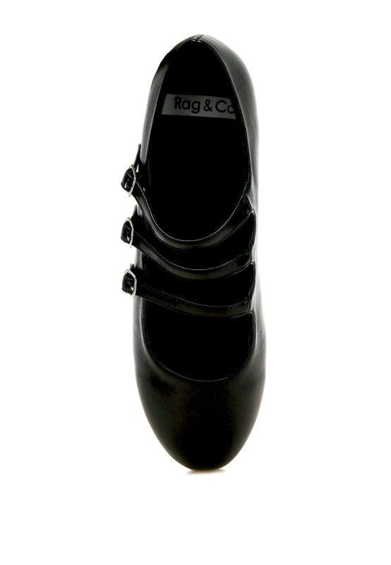 Macarina Triple Strap Mary Jane Ballerinas