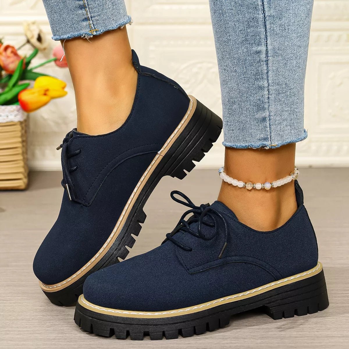 Round Toe Lace - Up Loafers - Loving It Shop