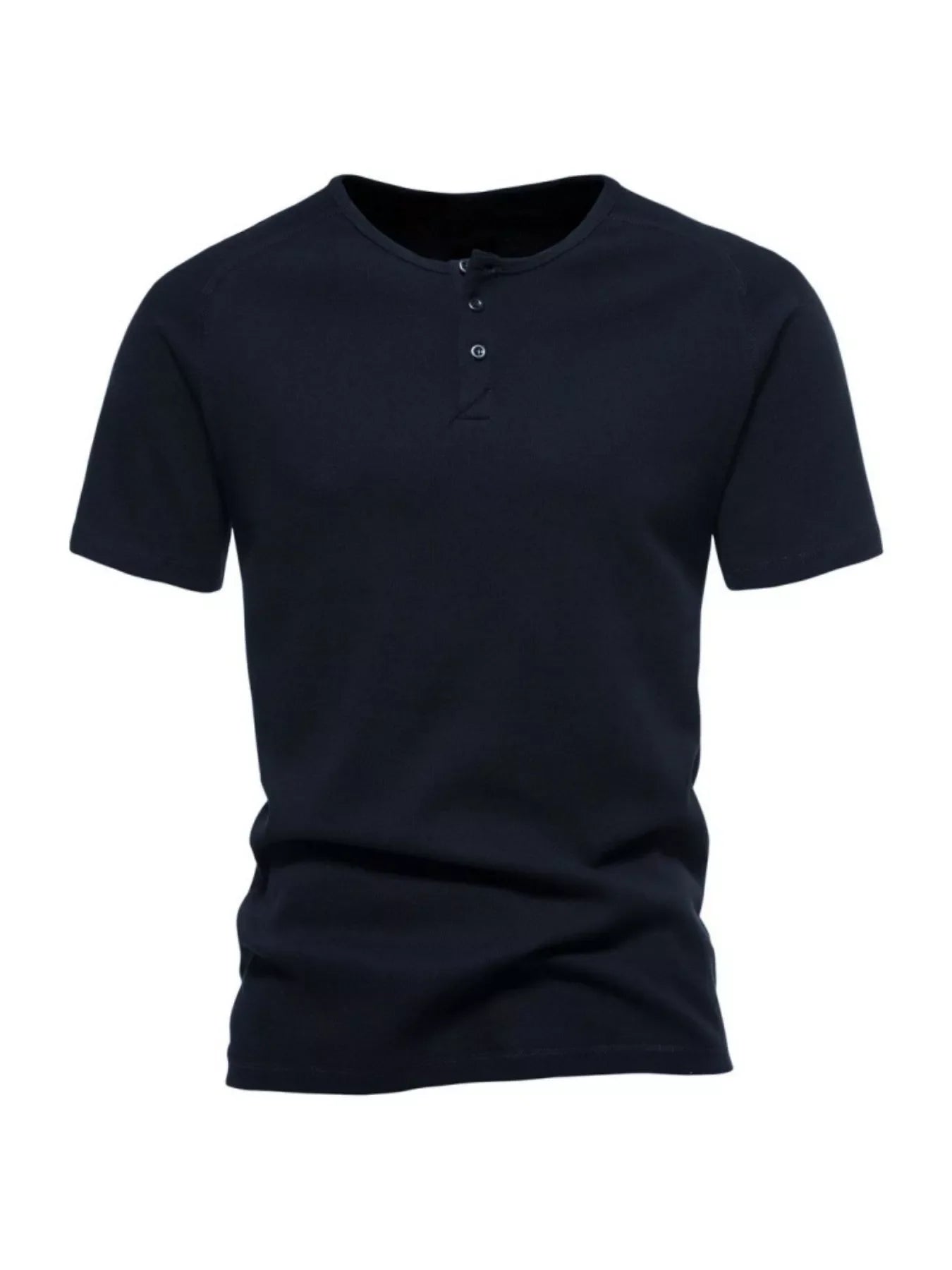 Men's Plus Size Button Detail Casual Henley T-Shirt - Loving It Shop