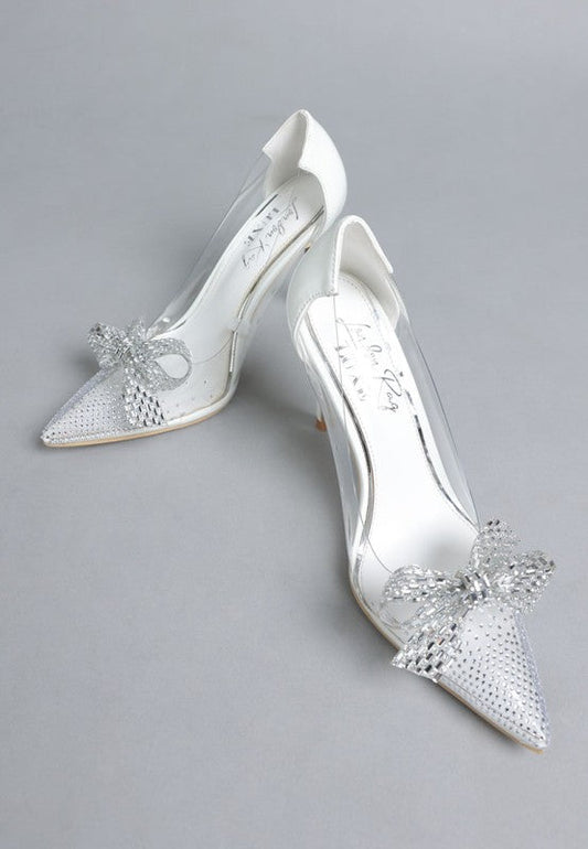 Erika Rhinestones Embellished Clear Pump Shoes