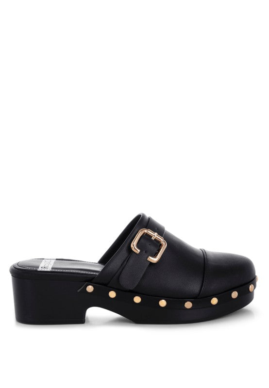 Pinto Studded Genuine Leather Clogs
