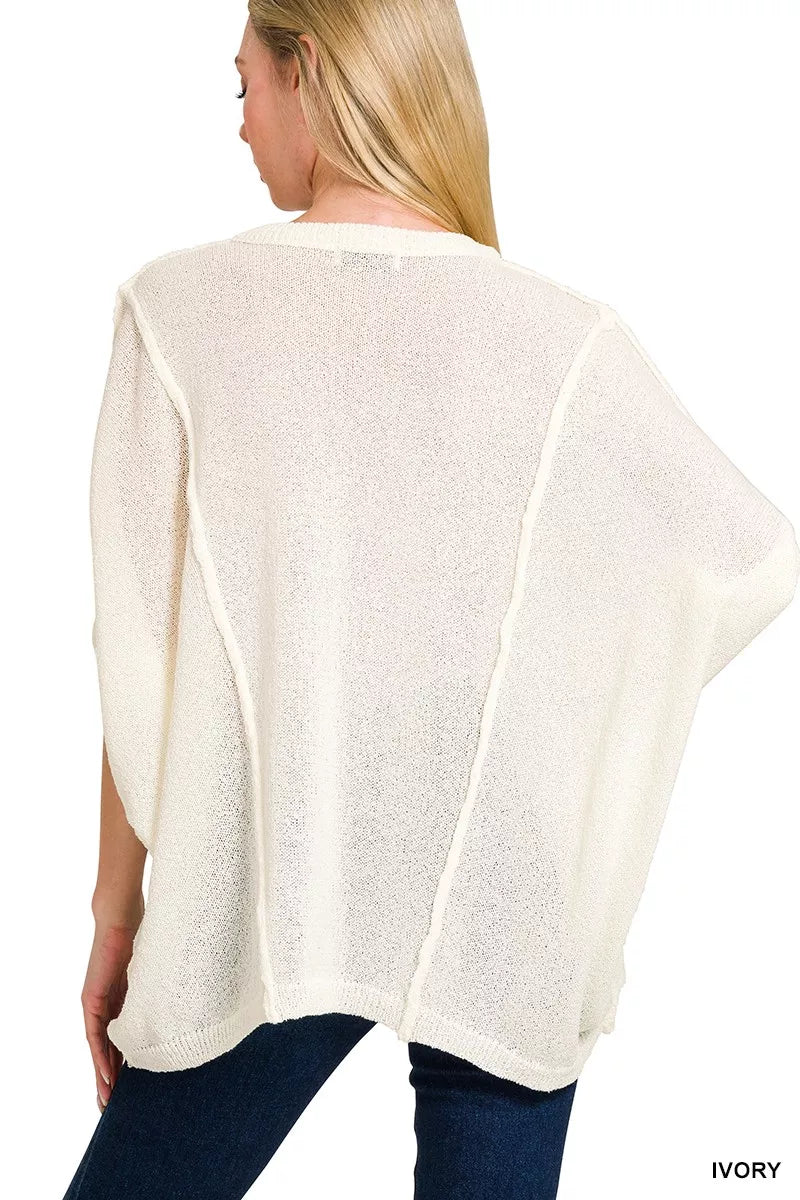 Drop Shoulder Short Sleeve Knit Top