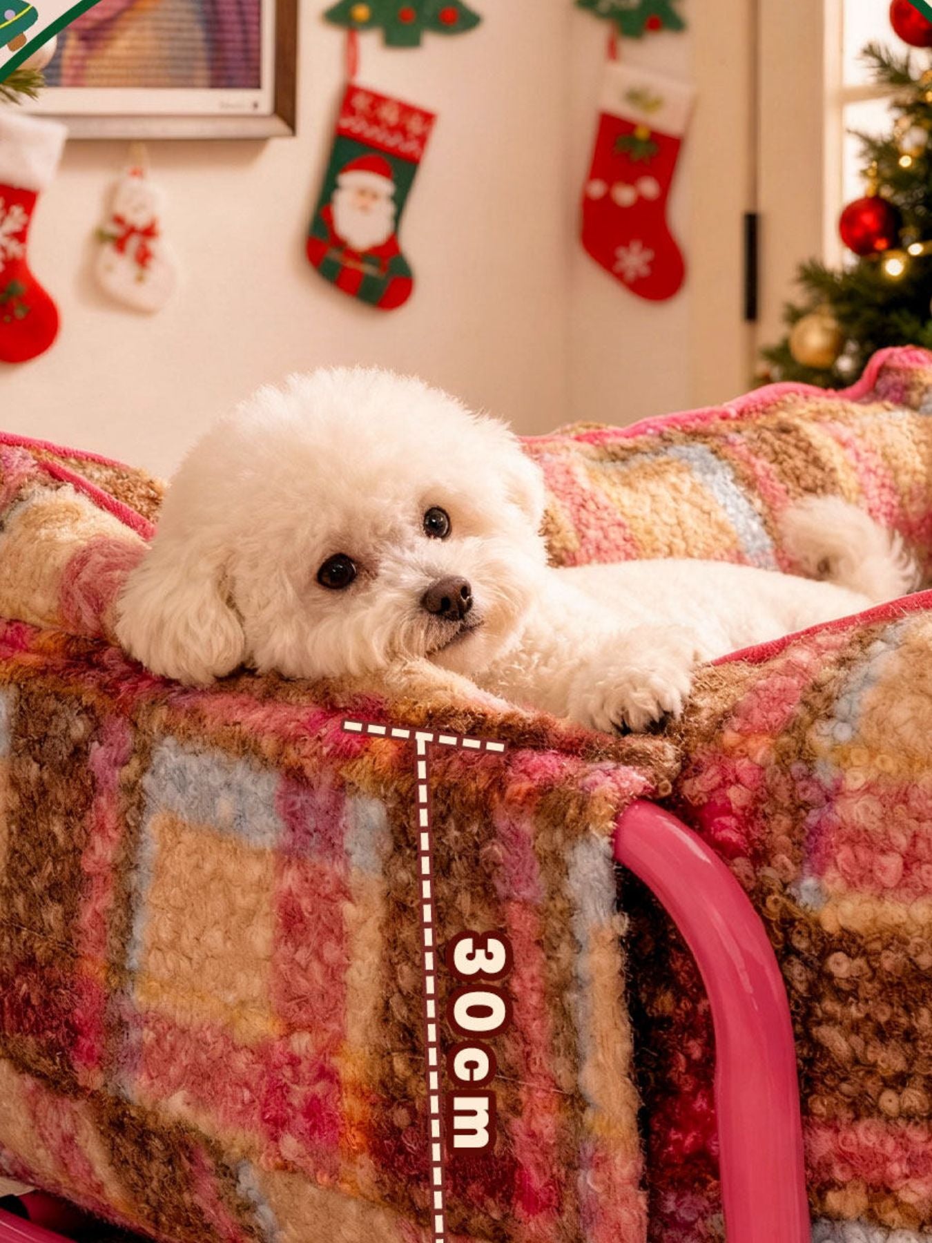 Plaid Pattern Plush Sofa Pet Bed - Loving It Shop