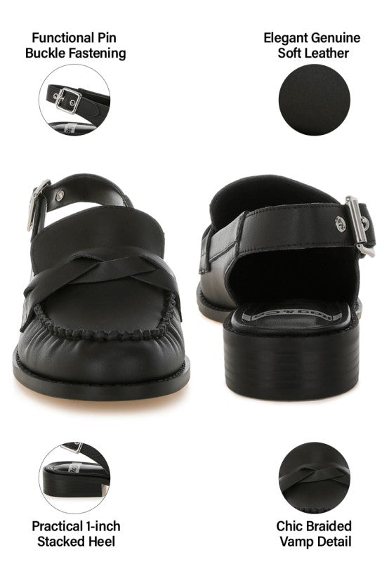 Jemykin Genuine Leather Loafer Sandals - Loving It Shop
