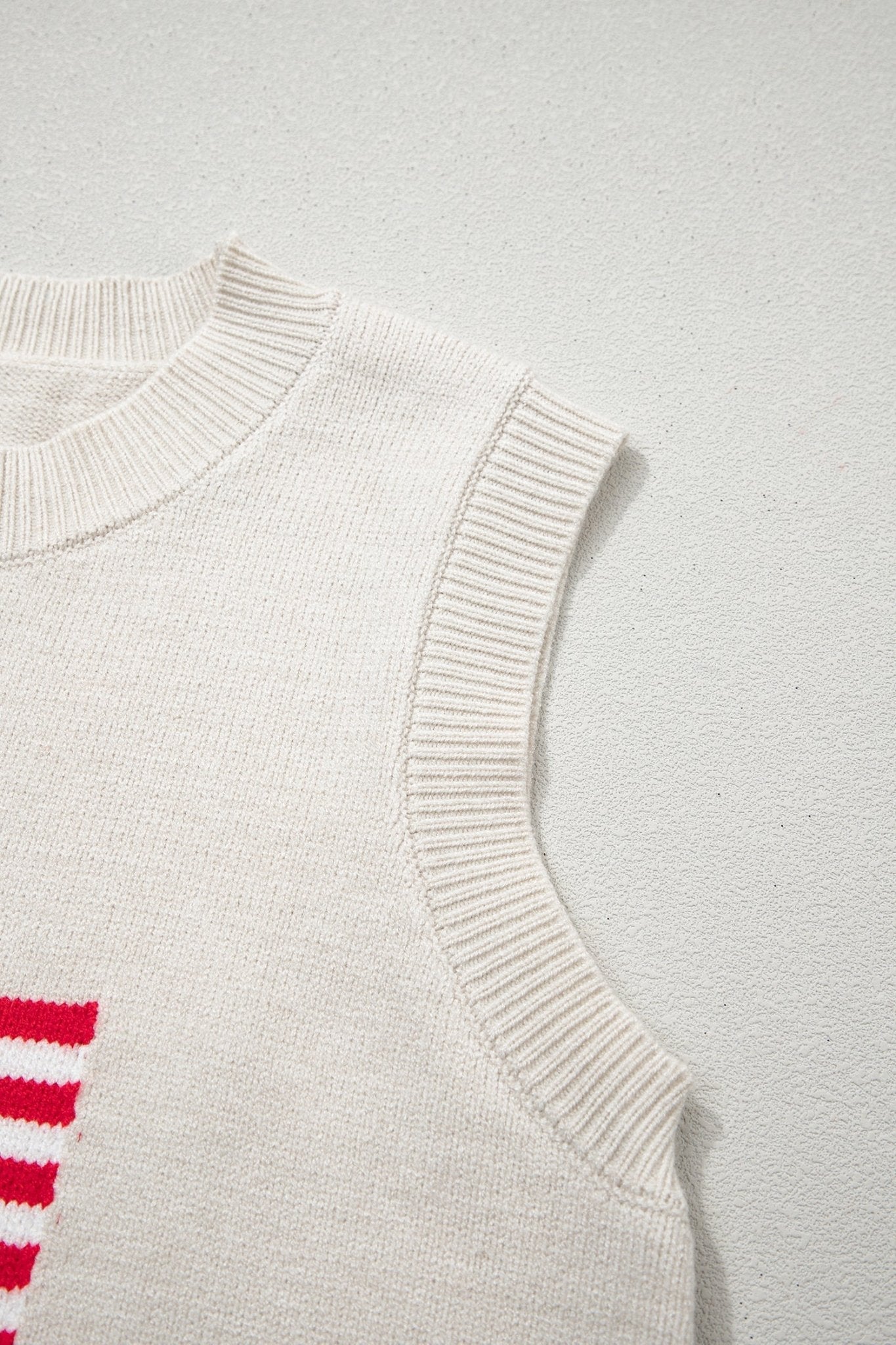 Parchment American Flag Sleeveless Sweater - Loving It Shop