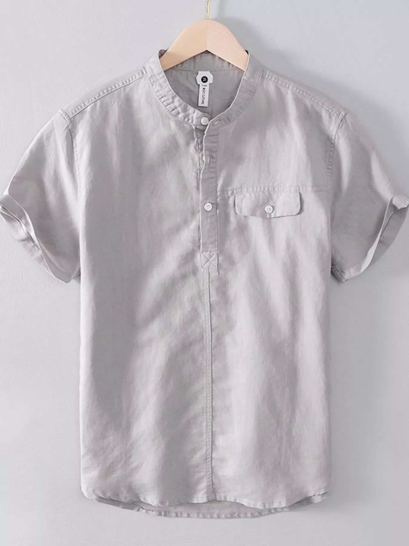 Men's Plus Size Button Detail Short Sleeve Shirt