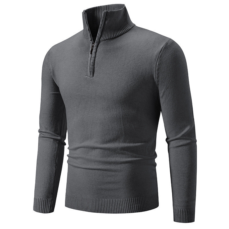 Zip-up Turtleneck Pullover Men&