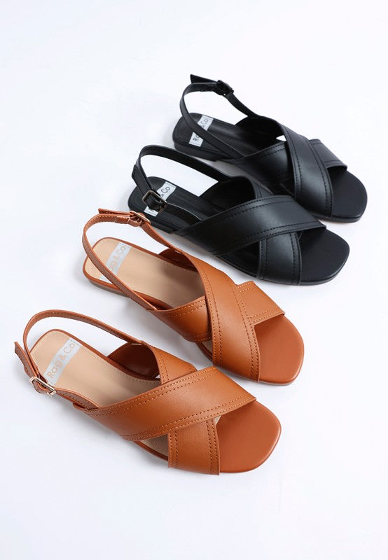 Jamon Classic Cross-Strap Buckled Flats