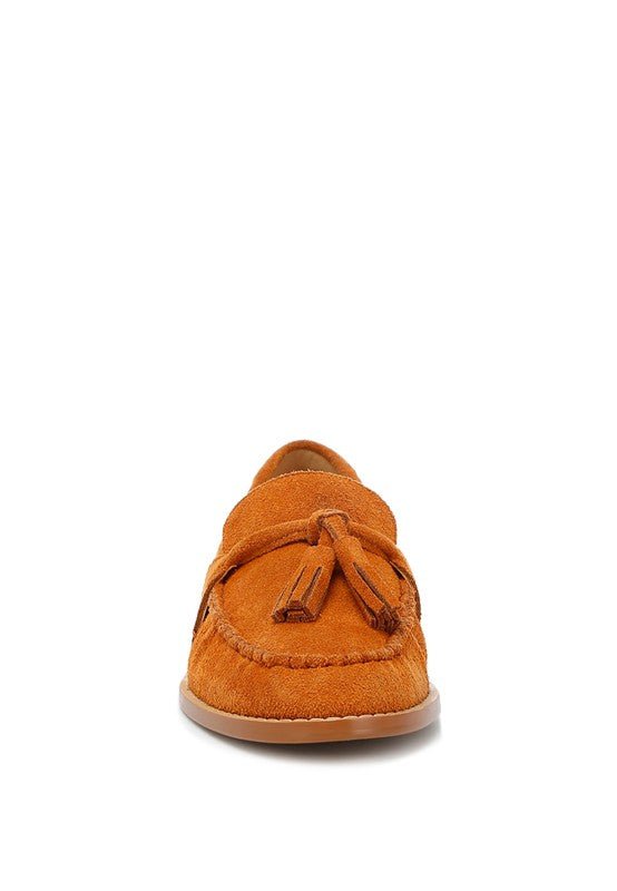 Rhone Tassels Detail Genuine Suede Loafers - Loving It Shop