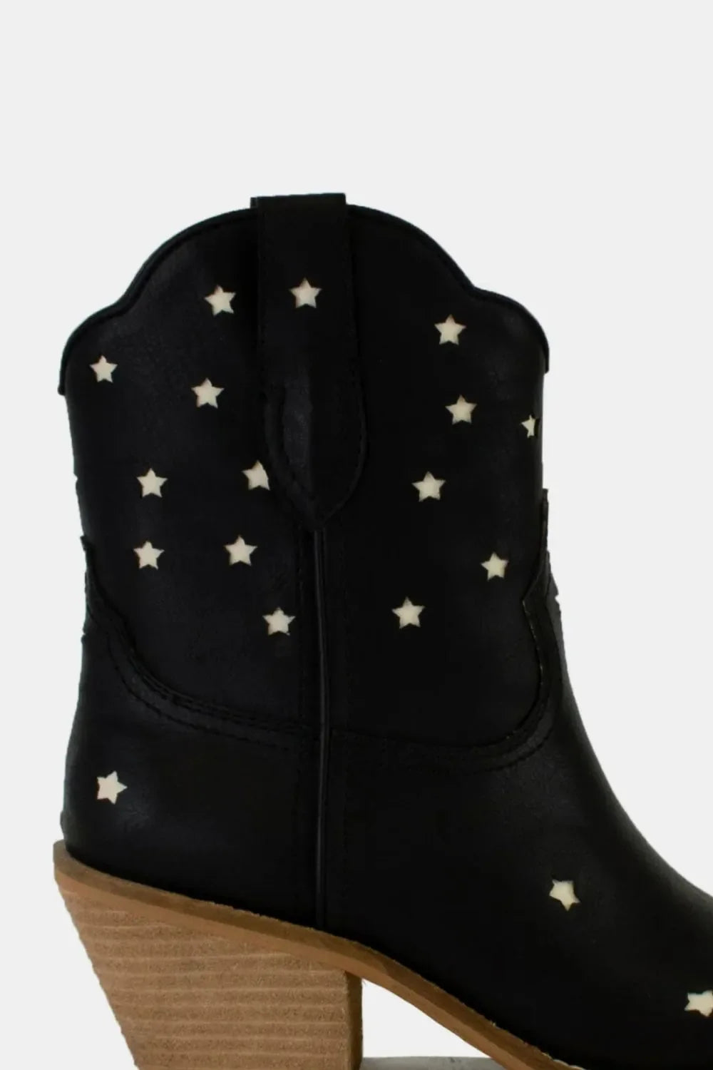 Fashion Faux Leather Star-Shaped Cutouts Point Toe Boots