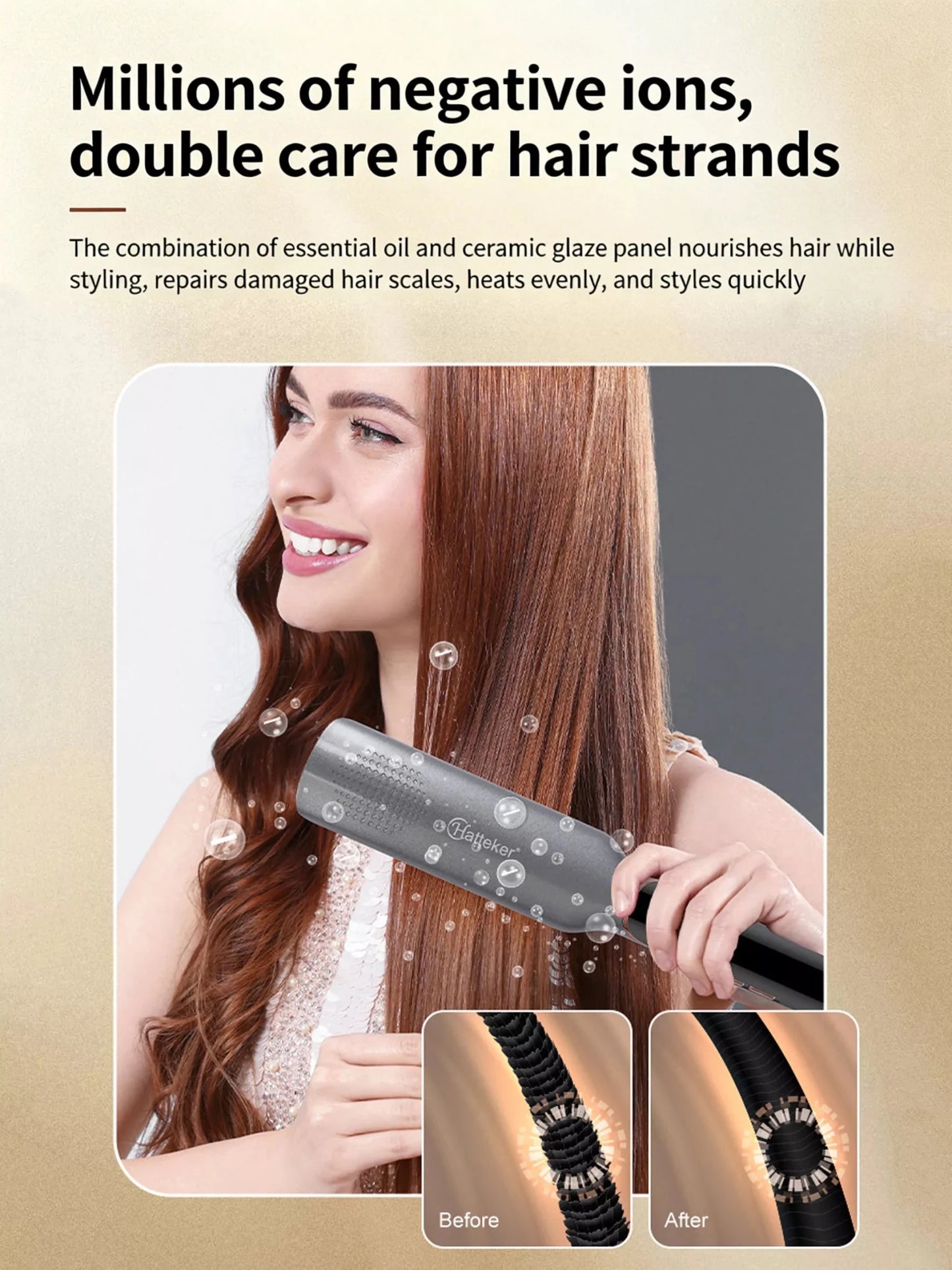 Curling and Straightening Hair Iron with Temperature Control - Loving It Shop