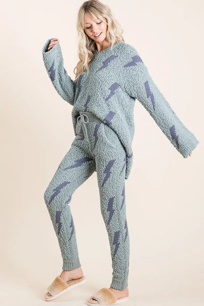 Cozy Soft Hairy Popcorn Sweater Pants