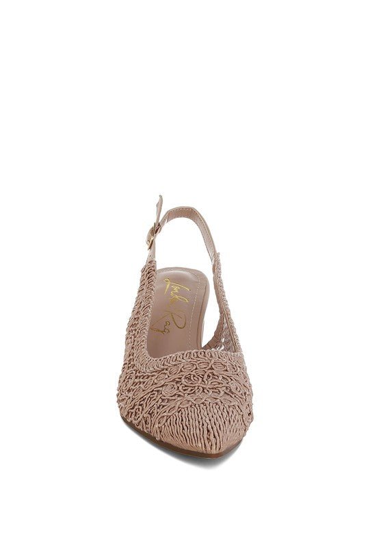 Tolina Woven Design Slingback Sandals - Loving It Shop