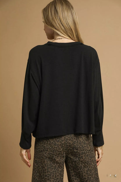Brushed Fleeve Crewneck Top