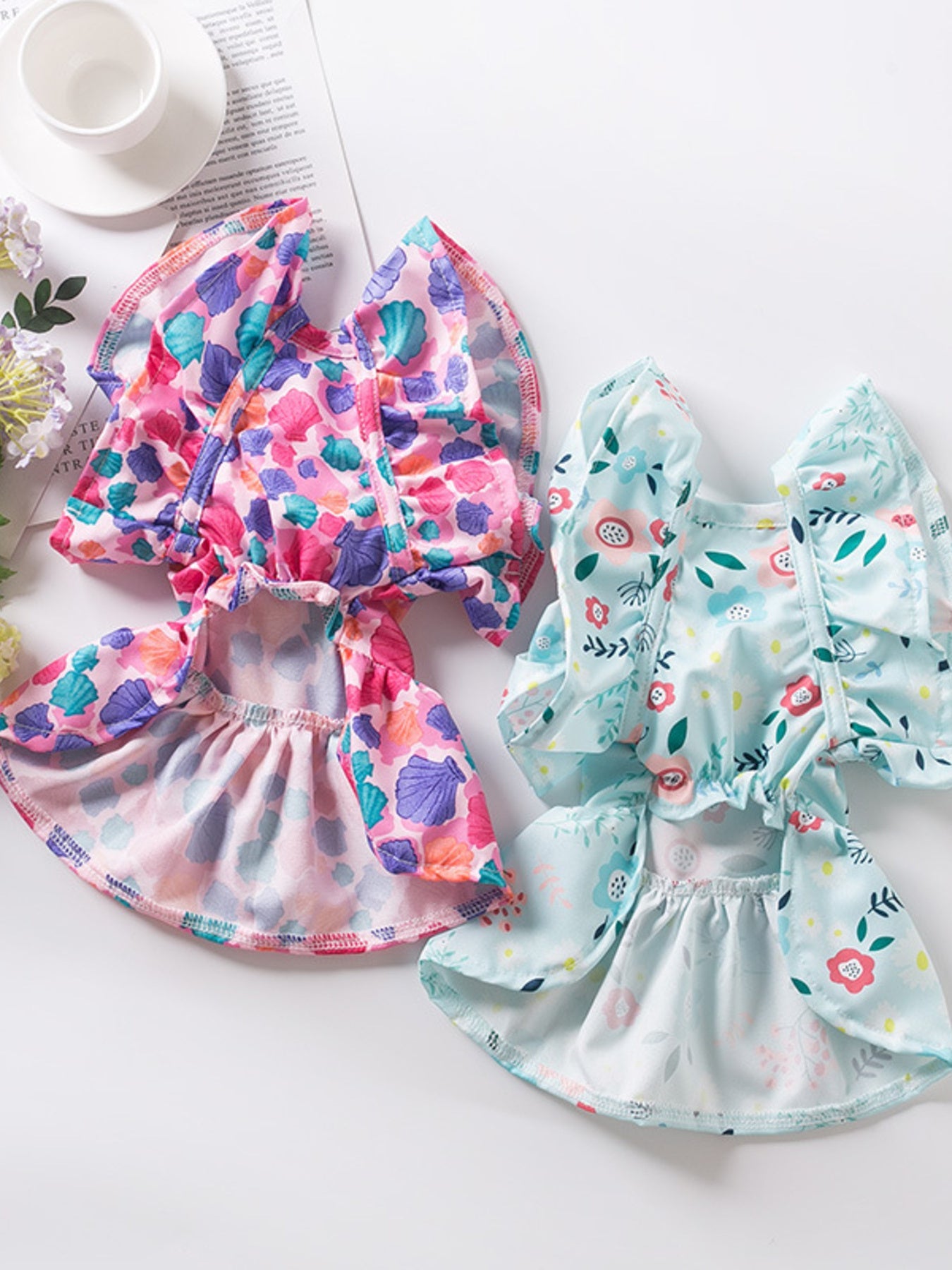 Floral Print Bow Decor Pet Dress - Loving It Shop