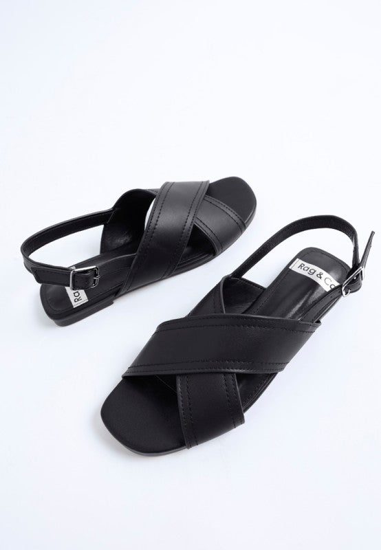 Jamon Classic Cross-Strap Buckled Flats