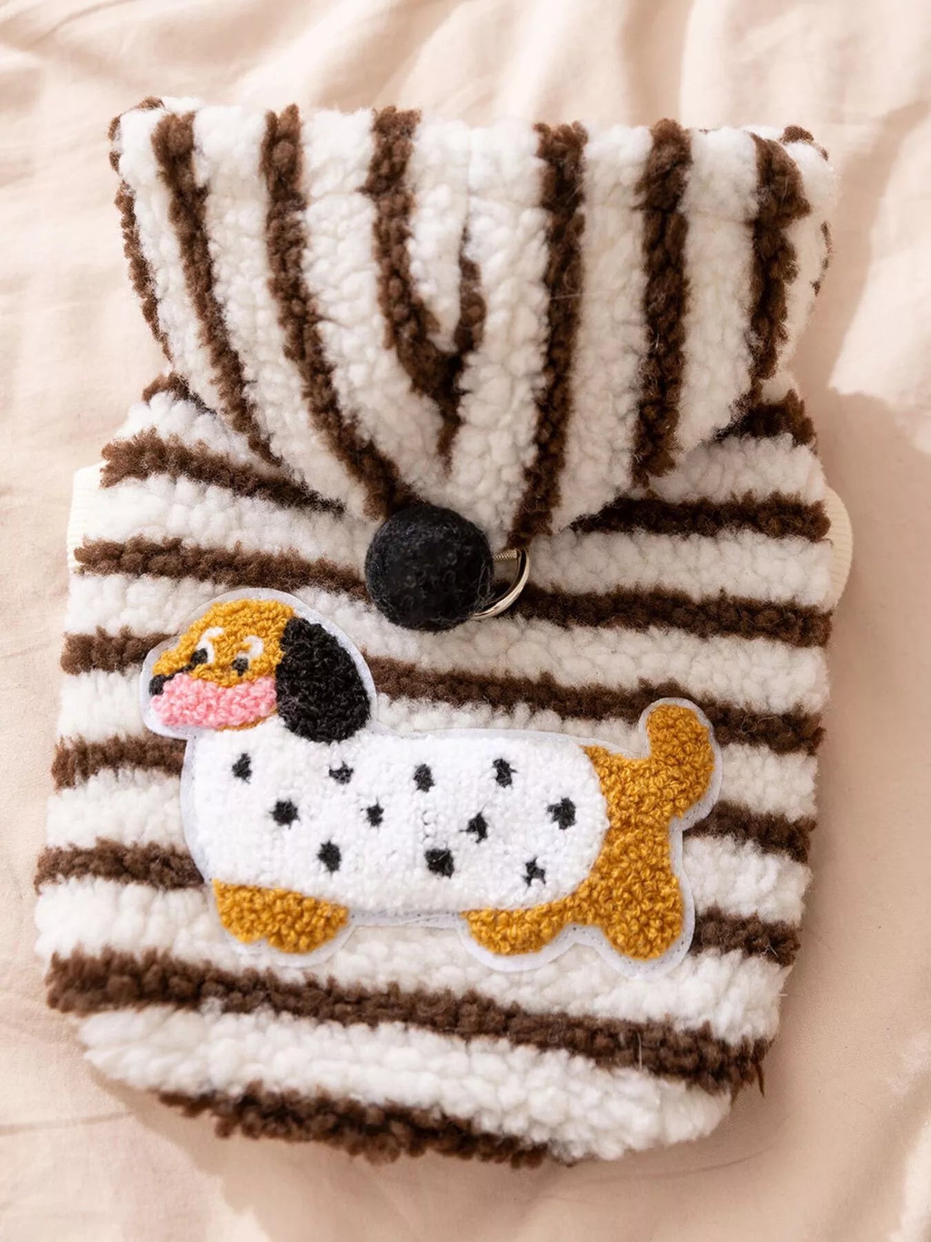 Striped Hooded Plush Pet Sweater - Loving It Shop
