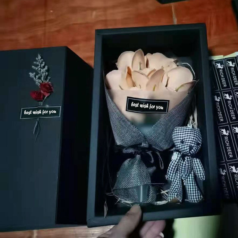 Soap Flower Bear Gift Box Birthday Gift Mother&