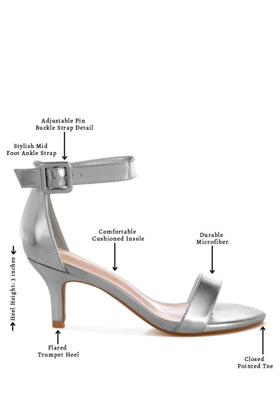 Yuti Glossy Kitten Heel Sandals