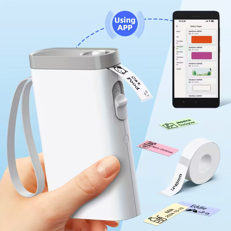 P21 Wireless Thermal Label Maker – Portable USB Printer with Paper Roll, Rechargeable &amp; Ink-Free