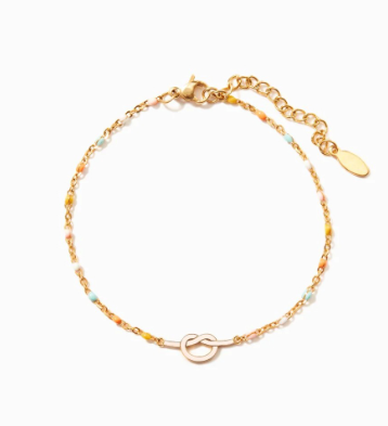 Mother &amp; Daughter Connection Knot Bracelet - Soft Pink