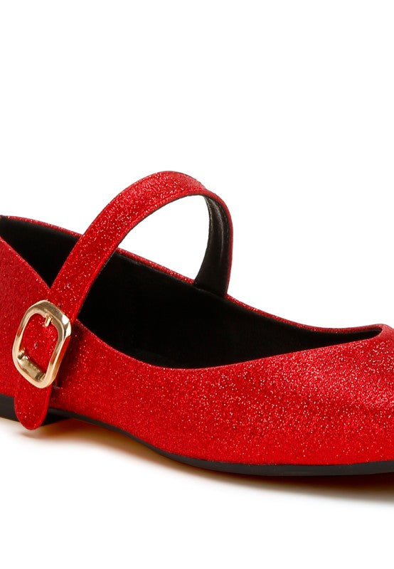 Herma Glitter Pin Buckle Ballerinas
