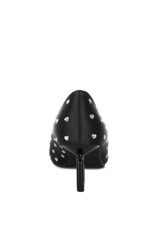 Madhara Heart - Shaped Rhinestones Pumps - Loving It Shop