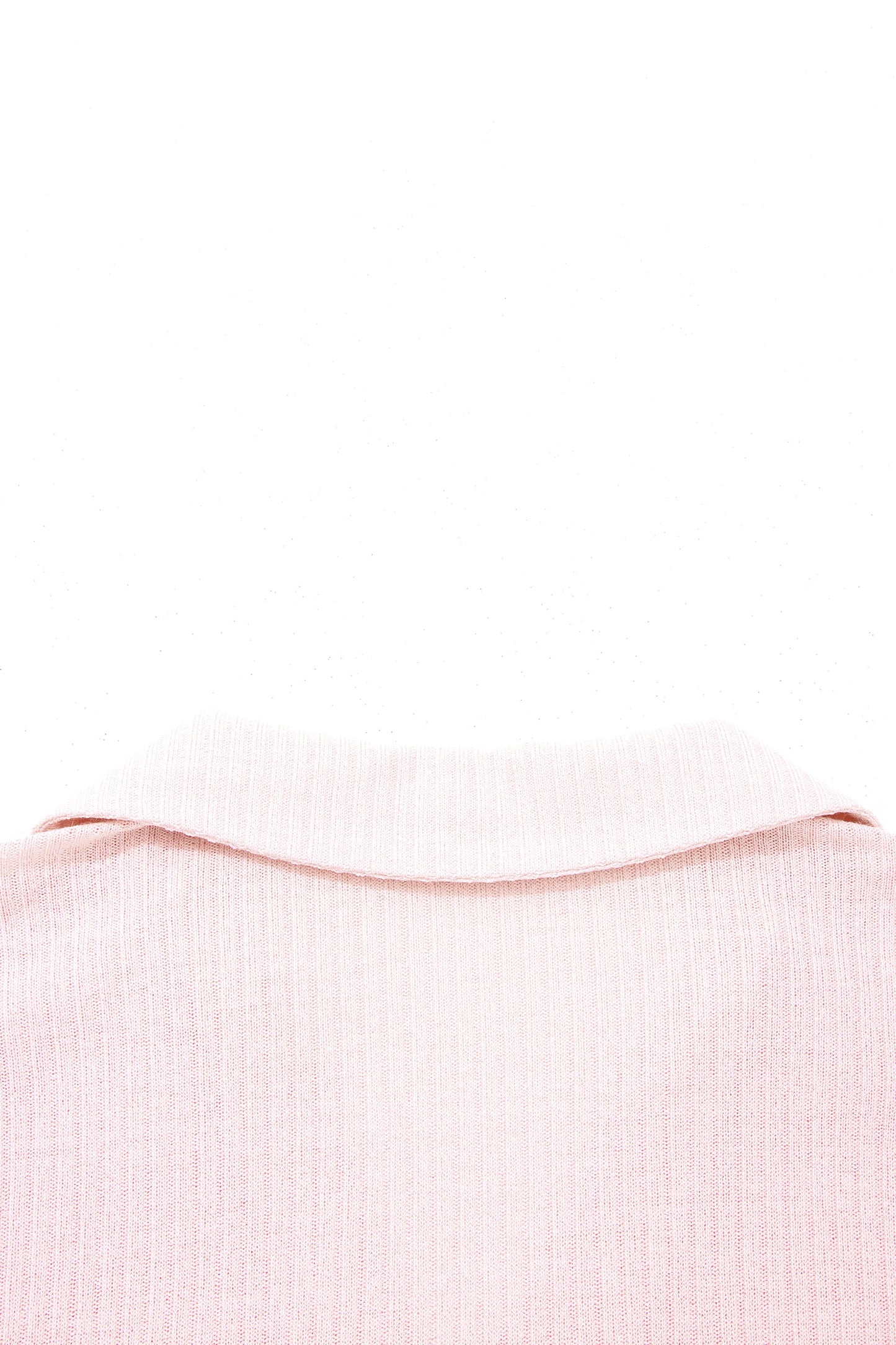 Light Pink Collared V Neck Ribbed Tee