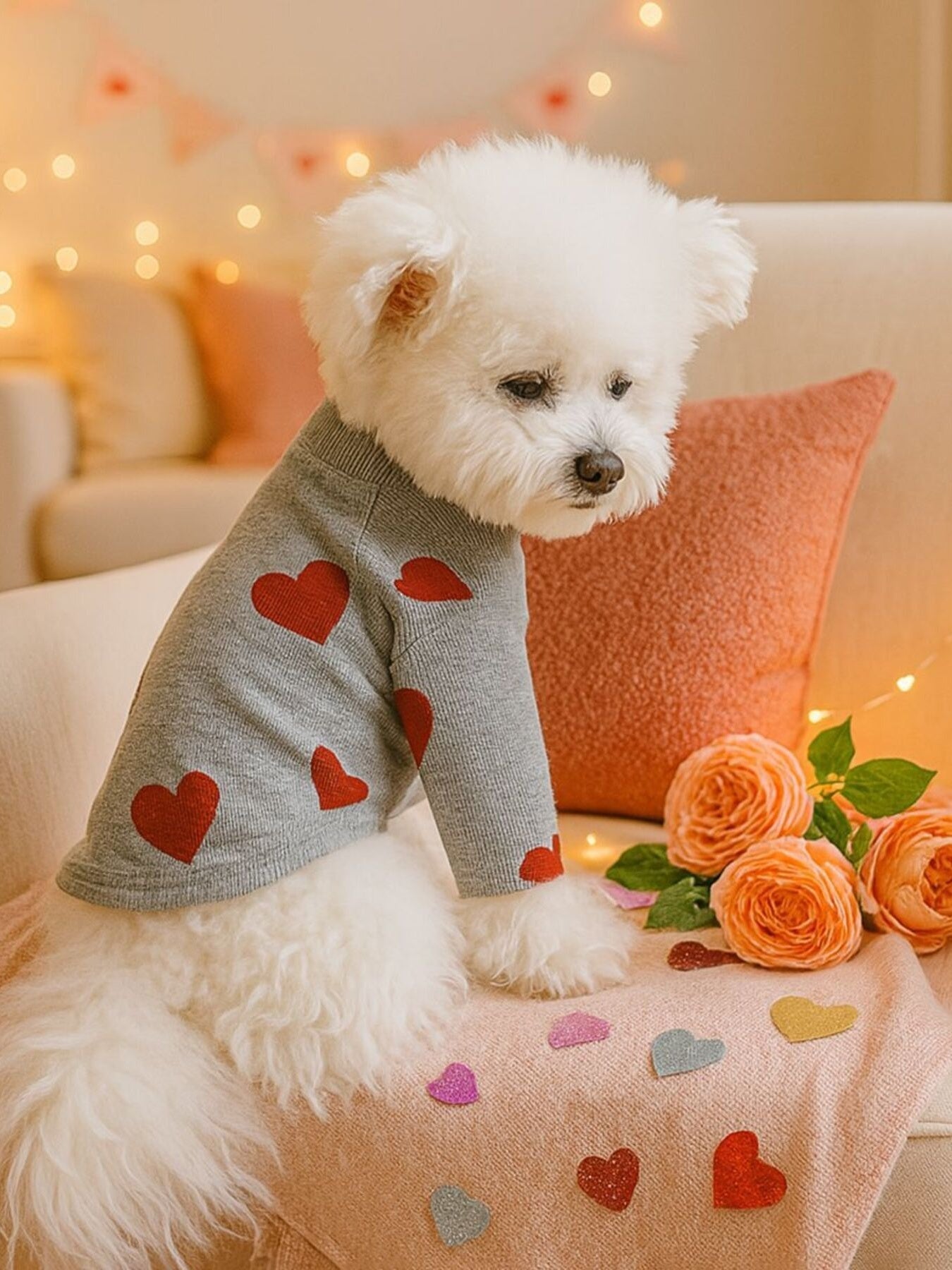 Heart Pattern Pet Sweater - Loving It Shop