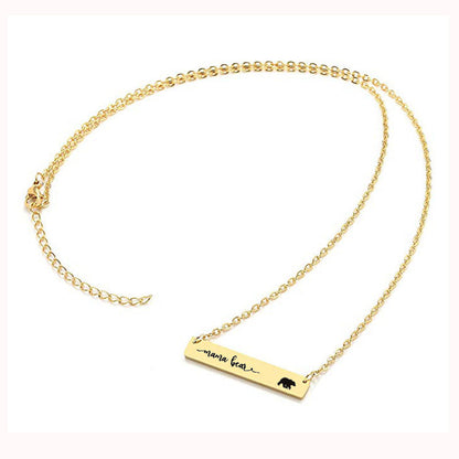 Titanium Steel Long Bar Necklace for Mother&