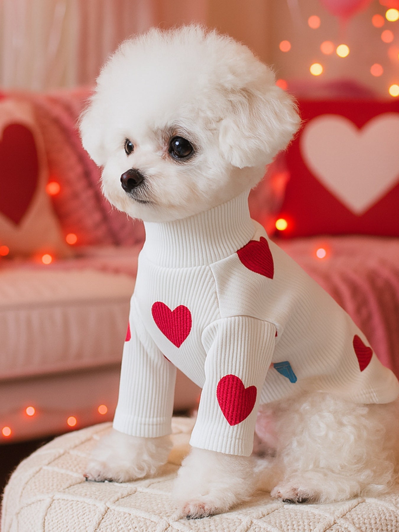Heart Pattern Pet Sweater - Loving It Shop