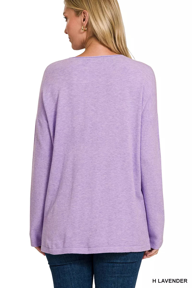 Viscose Long Sleeve Front Pockets Sweater