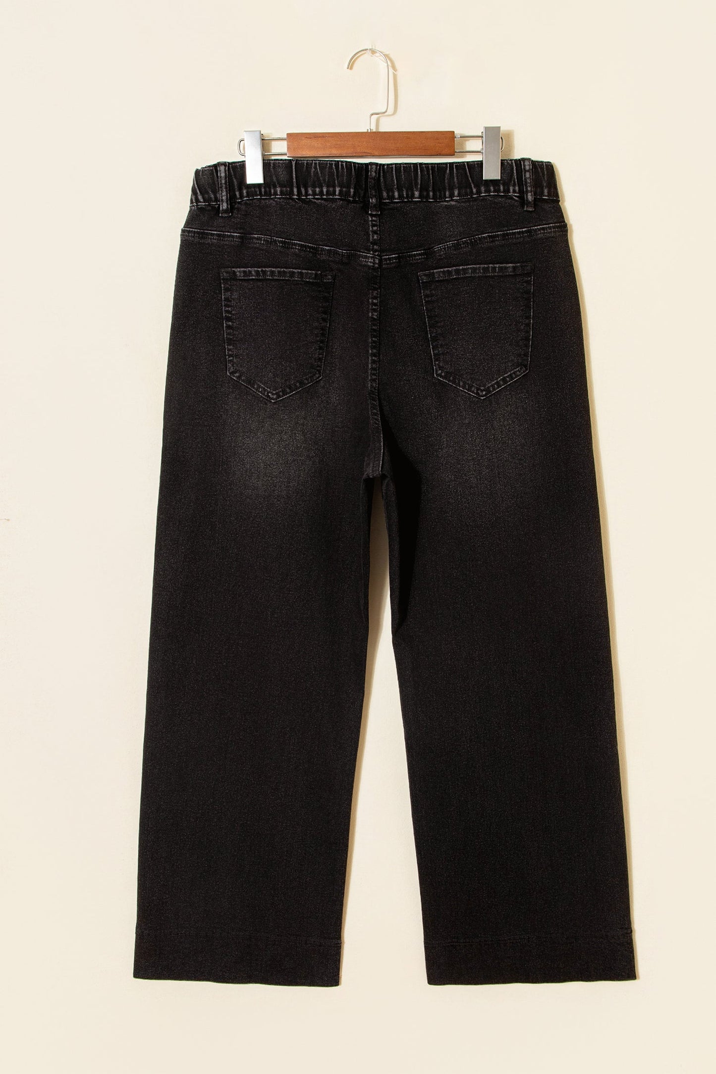 Black Acid Wash Contrast Lace-up Plus Size Jeans